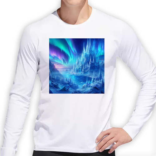 Remera Hombre Ml Castillos Cristal Aurora Boreal Kingdom