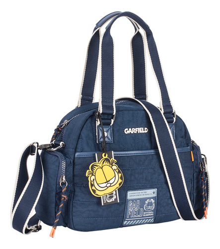 Bolsa Tiracolo Garfield Original Média Resistente Cor Azul-marinho