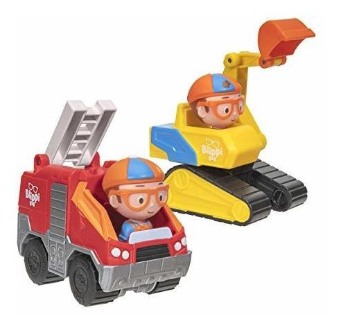 Mini Vehiculos Blippi Paquete De 2, Excavadora Y Camion De
