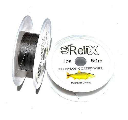 Cable Acero Leader Lider Relix 80lb 50m Bobina Forrado Nylon