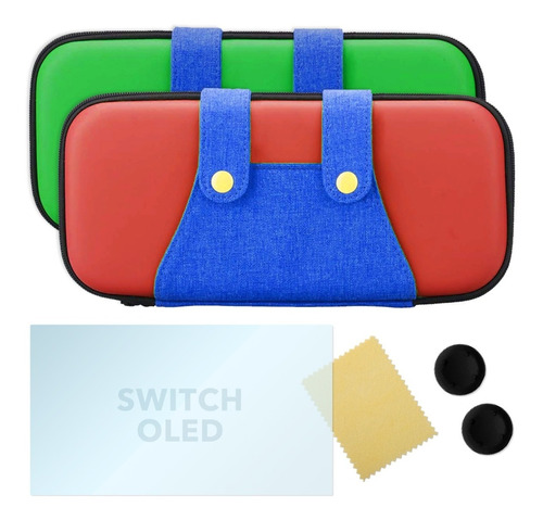 Mario & Luigi Funda Switch + Mica + Thumbs Grips | Envio Gratis | Protector Case Estuche | Para Switch «normal» No Lite