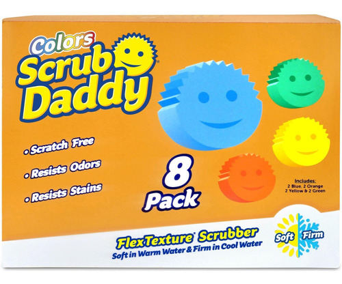 Scrub Daddy Esponja Limpeza Multiuso Sem Riscos - 8 Unidades