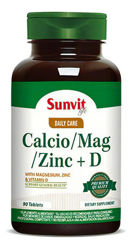 Calcio Magnesio Zinc + D 90 Caps Sunvit Life