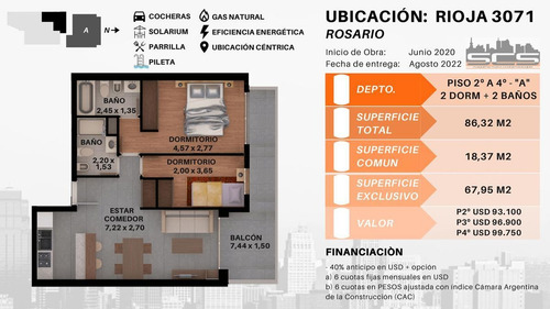 Imagen 11 de 18 de Venta - Departamento - 2 Dormitorios - Lourdes, Rosario.