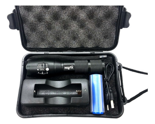 Poderosa Linterna Táctica Led Cree T6 Recargable Estuche