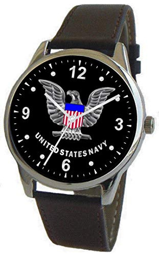 Reloj U.s. Navy Con Emblema Y Correa De Cuero