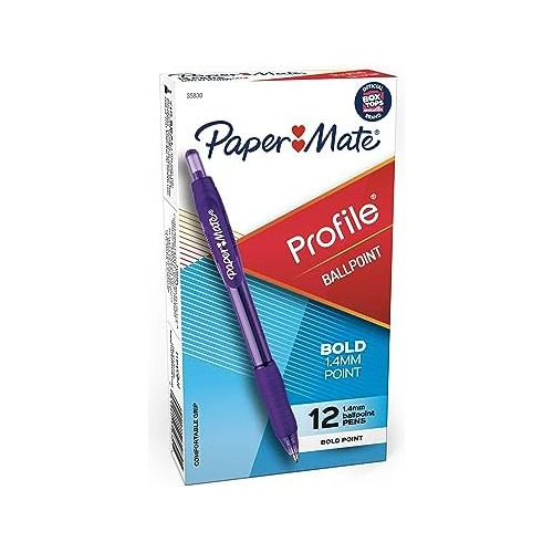 Bolígrafos Retráctiles Perfil, Gruesos (1.4mm), Paque...