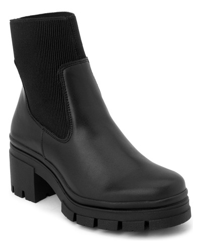 Bota Color Negro Con Resorte Para Dama Greenlove 93151