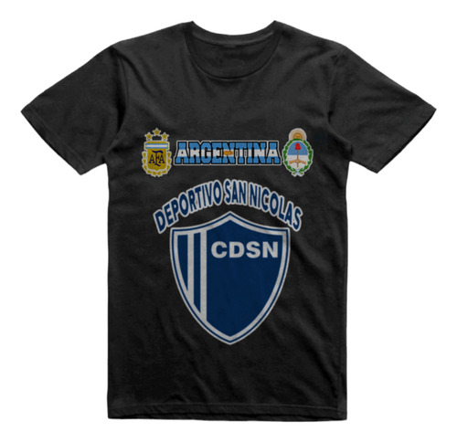 Remera Algodon Negra Deportivo San Nicolas Cordoba