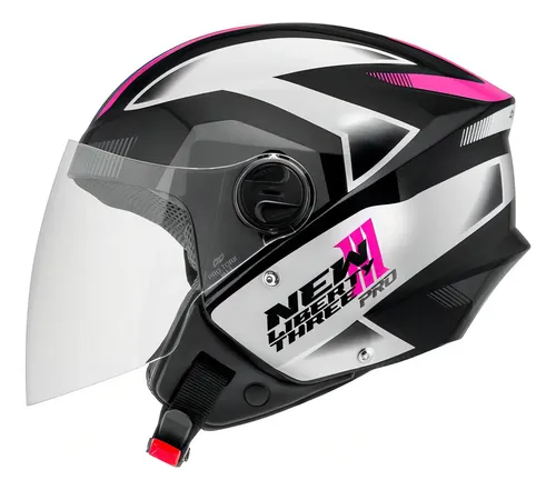 Capacete Aberto Pro Tork New Liberty Three Pro Brilhante Cor Rosa Tamanho do capacete 56