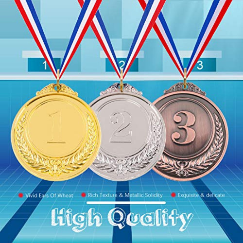 Imagen 3 de 7 de Trofeo Hilitchi Gold Silver Bronze Award Medallas Con Ribbon