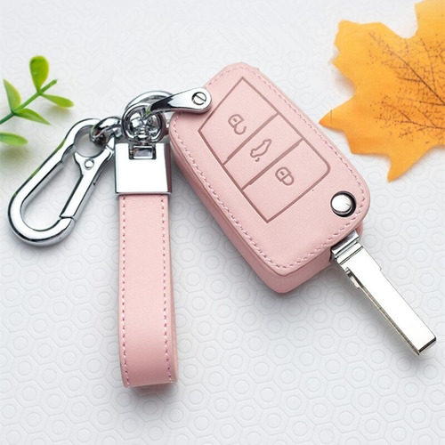 Yst Funda Llave Piel + Llavero Vw Nivus Polo Golf Tcross