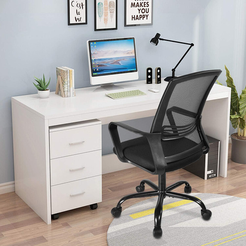 Silla De Oficina Ergonómica Con Respaldo Medio Y Soporte Lum