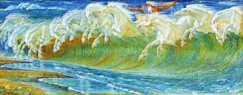 Cuadro Los Caballos De Neptuno - Walter Crane - Año 1892