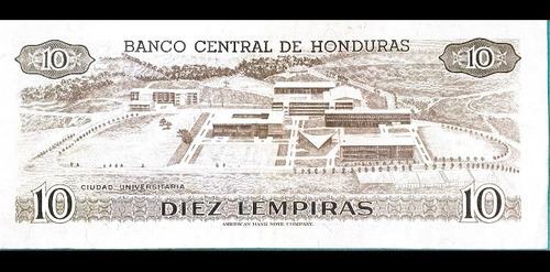 Billete De Honduras 10 Lempiras 1978 (Usado)