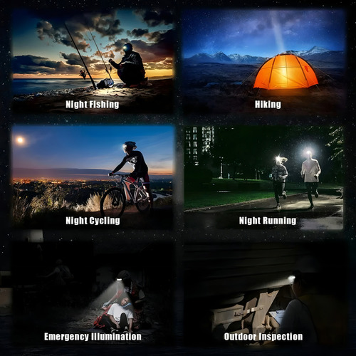 Lámpara De Cabeza Led Cob Recargable Con Sensor Luz Blanca