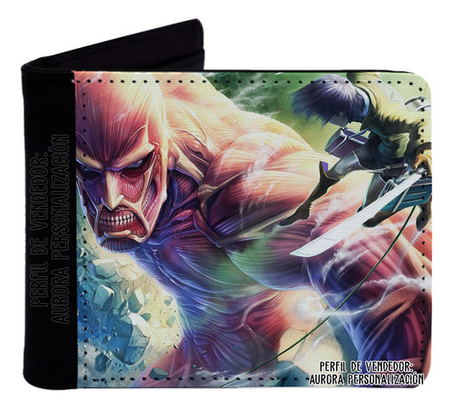 Billetera Cartera Cuero Sintético Ataque Titanes Anime 08