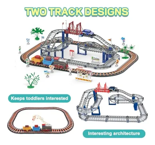 Juego De Pista De Tren De Juguete, Juego De Autos