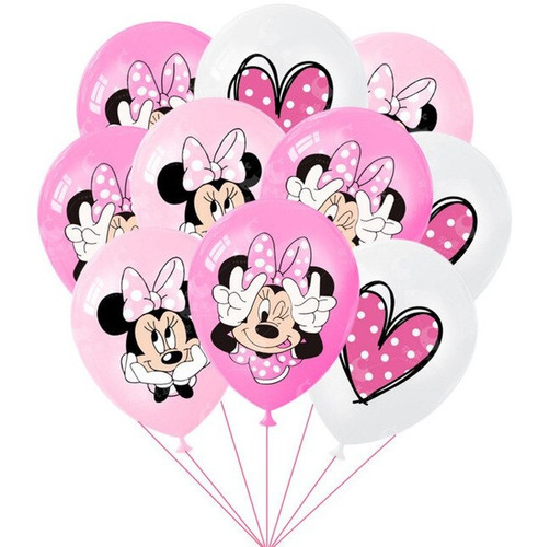 Globos Minnie Mouse Mickey 10 Unidades Latex Hermoso Diseño