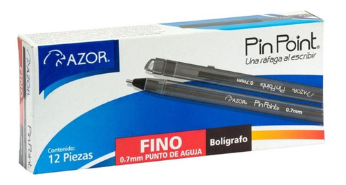 Boligrafo Azor Pinpoint 0.7mm Punto Aguja Caja 12pzas Negro