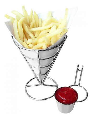 Soporte De Papas Fritas De Forma De Cono, Alimentos Del Sopo