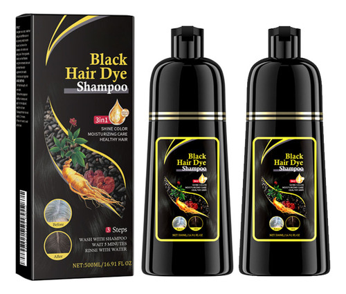 2* Shampoo Instantâneo De Coloração De Cabelo Com Gengibre