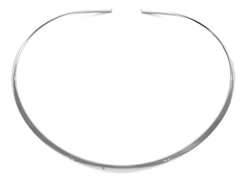Imagen 1 de 9 de Collar Gargantilla De Plata .925 Ovalada Plana Mujer Agálea