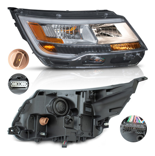 Faro Para Explorer 2016 A 2018 Cromo C/luz De Dia Derecho
