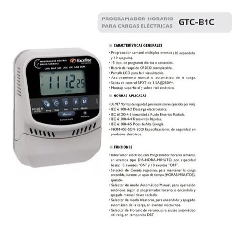Programador Horario Digital Cargas Electricas Multirango