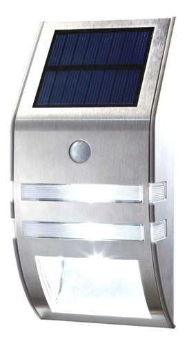 Imagen 1 de 9 de Aplique Led Solar Acero Inoxidable Fotocélula + Sensor 4 + 1