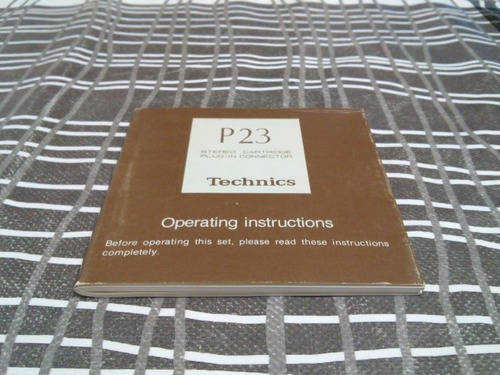 Manual - Capsula Technics P23 - Made In Japan - Sin Capsul