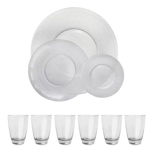 Imagen 1 de 10 de Vajilla Juego 24 Piezas Set De Platos Vasos Durax Cuotas
