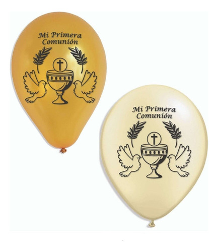 Globos Bombas Estampados X12u Primera Comunion