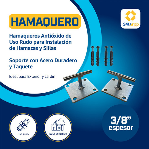 Hamaqueros Uso Rudo Soporte Para Hamacas Antioxido Hamaquero