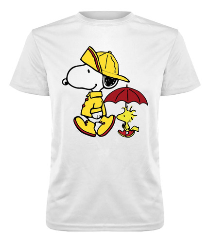 Polera Deportiva Poliéster Niños Con Diseño Snoopy Paraguas