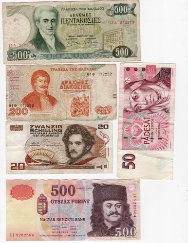 Billetes De Austria, Grecia, República, Checa