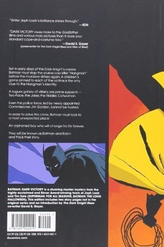 Batman Dark Victory (new Edition), De Jeph Loeb. Editorial Dc Comics, Tapa Blanda En Inglés