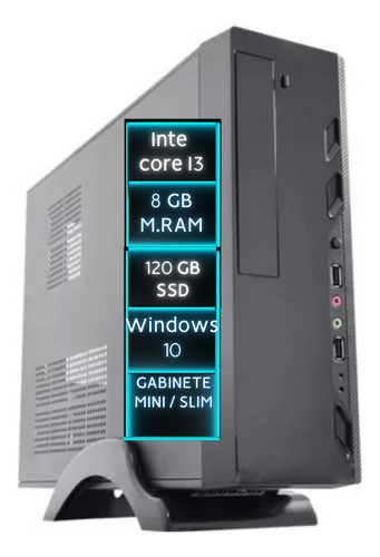 Mini Computador Cpu Pc Intel Core I3 8gb Ssd 120gb W10 Wifi