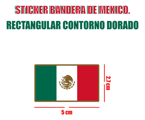 Sticker Bandera De México De Vinil 3 Piezas