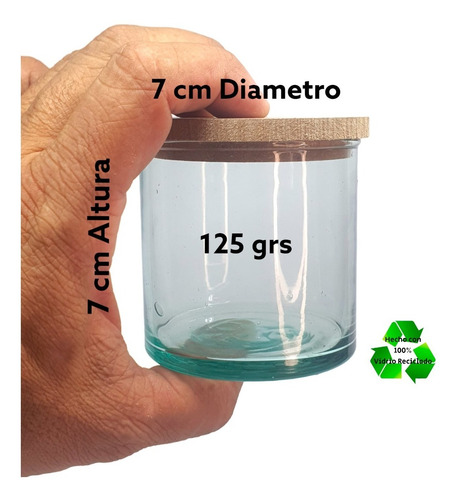 Imagen 3 de 6 de Frascos / Cilindros 7x7cm (125gr) Para Velas C/ Tapa 75pz