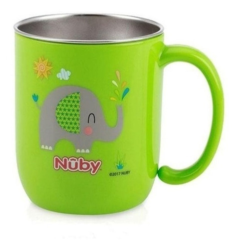 Imagen 3 de 4 de Vaso Taza Bebé Interior Acero Inoxidable Tapa De Viaje Nuby