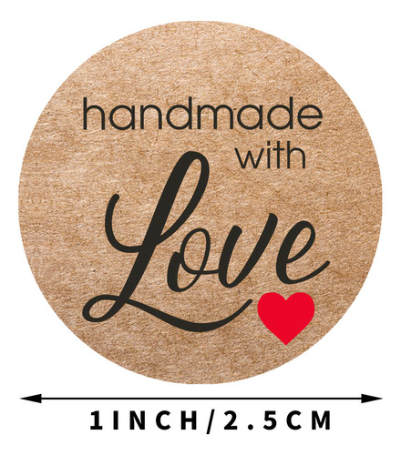 100-500 Pegatinas De 1 Pulgada Hechas A Mano Con Amor