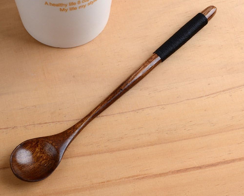 Cuchara De Madera Para Café, Té Y Espresso, Mango Largo