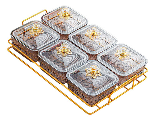 Platos Para Servir , Recipiente Para 6 Gris De Cuadrícula