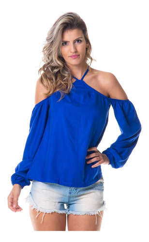 Imagem 2 de 4 de Blusa Ombro A Ombro Manga Comprida Feminina