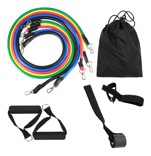Imagem 3 de 10 de Kit Elástico Para Treino Exercícios Malhar Musculação Casa