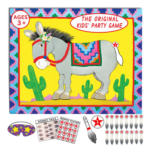 Juego De Pin The Tail On The Donkey Para Niños, 16 Pines Th