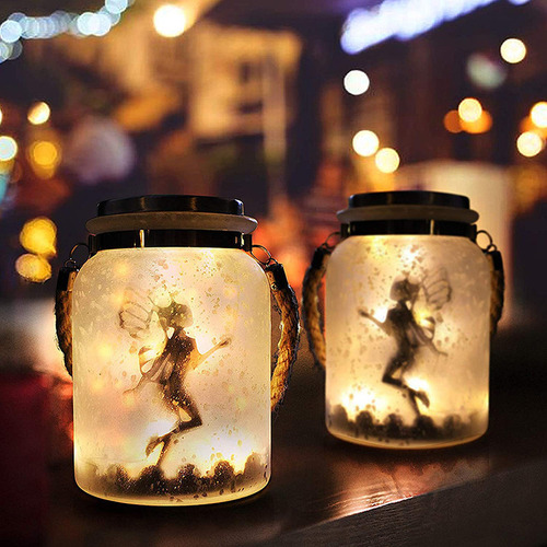 Lámpara Solar Mason Jar Fairy Lamp, Lámpara De Halloween