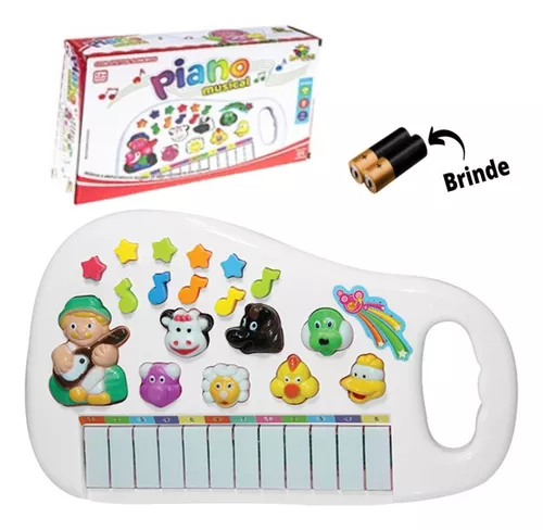 Piano Teclado Animal Brinquedo Infantil Sons Fazenda Sitio