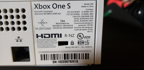 Xbox One Se Excelente Y Al Mejor Precio Mod 1681 Con Control Blanco (Usado)